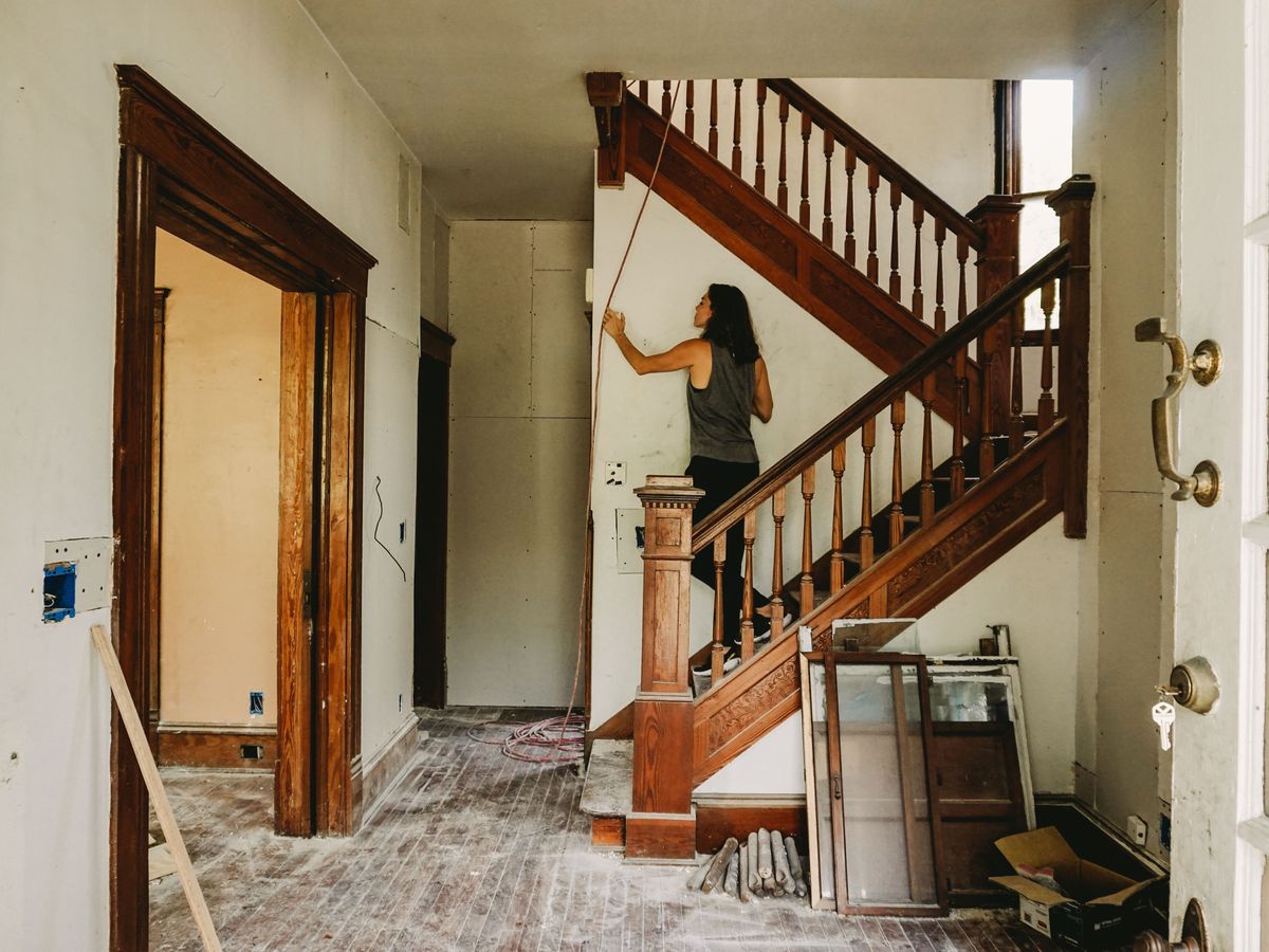 Repair cracked bedroom walls and skim